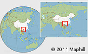 Savanna Style Location Map of Fengshan, highlighted country, within the entire country