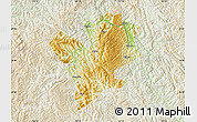 Physical Map of Fengshan, lighten