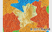 Physical Map of Fengshan, political outside