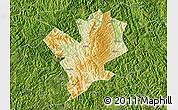 Physical Map of Fengshan, satellite outside