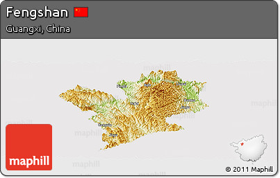 Physical Panoramic Map of Fengshan, cropped outside