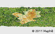 Physical Panoramic Map of Fengshan, satellite outside