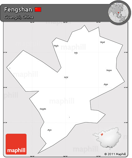 Silver Style Simple Map of Fengshan, cropped outside