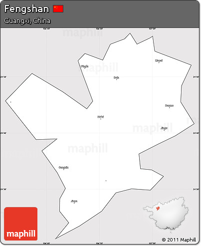 Silver Style Simple Map of Fengshan, cropped outside