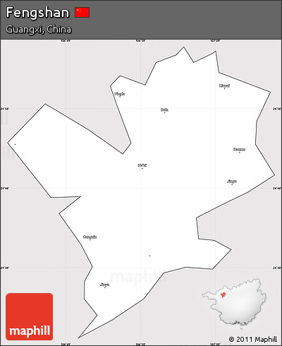 Silver Style Simple Map of Fengshan, cropped outside
