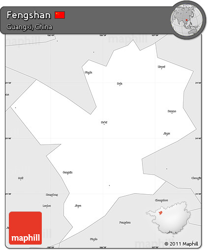 Silver Style Simple Map of Fengshan