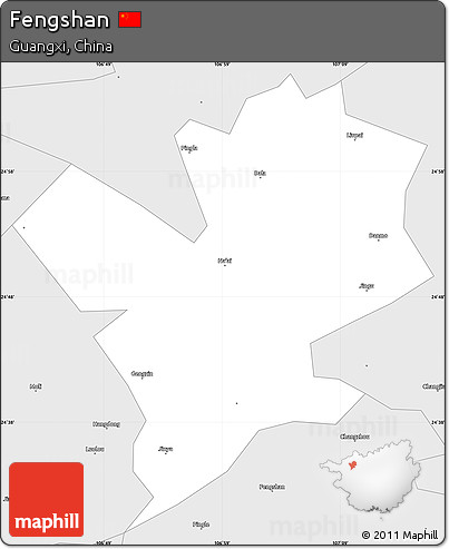 Silver Style Simple Map of Fengshan