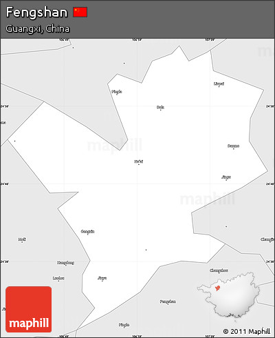 Silver Style Simple Map of Fengshan