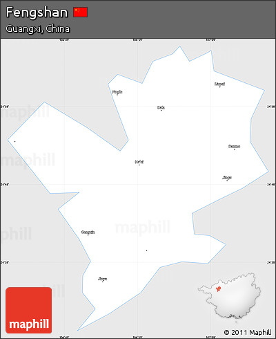 Silver Style Simple Map of Fengshan, single color outside