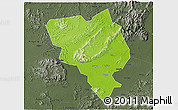Physical 3D Map of Gui Xian, darken, semi-desaturated