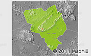 Physical 3D Map of Gui Xian, desaturated