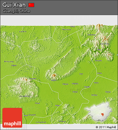 Physical 3D Map of Gui Xian