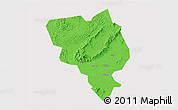 Political 3D Map of Gui Xian, cropped outside