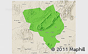 Political 3D Map of Gui Xian, shaded relief outside