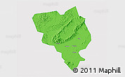 Political 3D Map of Gui Xian, single color outside