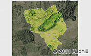 Satellite 3D Map of Gui Xian, darken, semi-desaturated