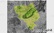 Satellite 3D Map of Gui Xian, desaturated