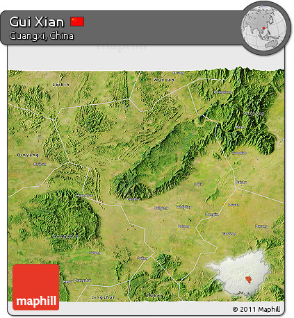 Satellite 3D Map of Gui Xian