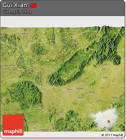 Satellite 3D Map of Gui Xian