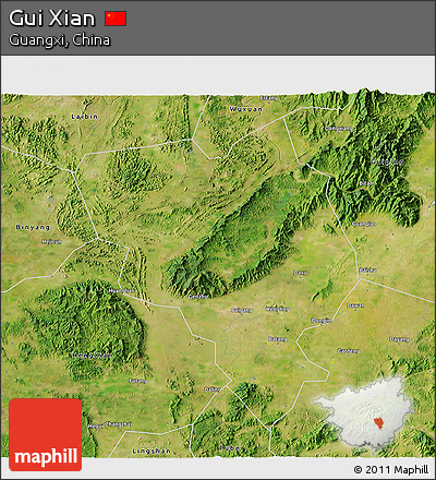 Satellite 3D Map of Gui Xian