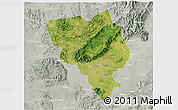 Satellite 3D Map of Gui Xian, lighten, semi-desaturated