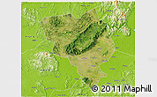 Satellite 3D Map of Gui Xian, physical outside