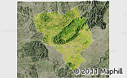 Satellite 3D Map of Gui Xian, semi-desaturated