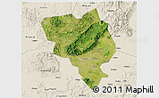 Satellite 3D Map of Gui Xian, shaded relief outside