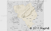 Shaded Relief 3D Map of Gui Xian, desaturated
