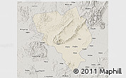 Shaded Relief 3D Map of Gui Xian, semi-desaturated