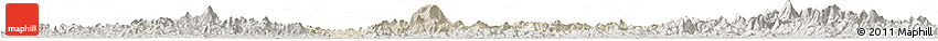 Shaded Relief Horizon Map of Gui Xian, semi-desaturated