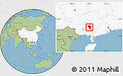 Savanna Style Location Map of Gui Xian, highlighted country