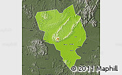 Physical Map of Gui Xian, darken, semi-desaturated