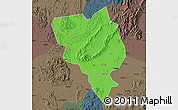 Political Map of Gui Xian, darken, semi-desaturated