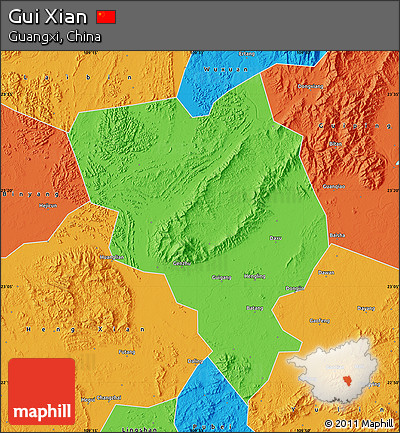 Political Map of Gui Xian