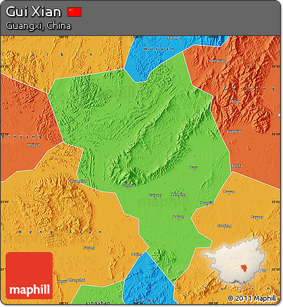 Political Map of Gui Xian