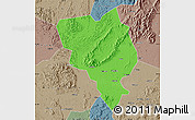 Political Map of Gui Xian, semi-desaturated