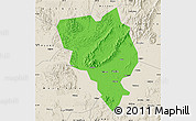 Political Map of Gui Xian, shaded relief outside