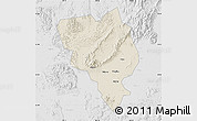 Shaded Relief Map of Gui Xian, lighten, desaturated