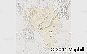 Shaded Relief Map of Gui Xian, lighten, semi-desaturated