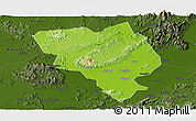 Physical Panoramic Map of Gui Xian, darken
