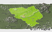 Physical Panoramic Map of Gui Xian, darken, semi-desaturated