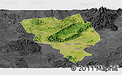 Satellite Panoramic Map of Gui Xian, darken, desaturated