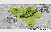 Satellite Panoramic Map of Gui Xian, lighten, desaturated