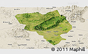 Satellite Panoramic Map of Gui Xian, shaded relief outside