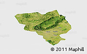 Satellite Panoramic Map of Gui Xian, single color outside