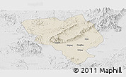 Shaded Relief Panoramic Map of Gui Xian, lighten, desaturated