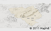 Shaded Relief Panoramic Map of Gui Xian, lighten, semi-desaturated