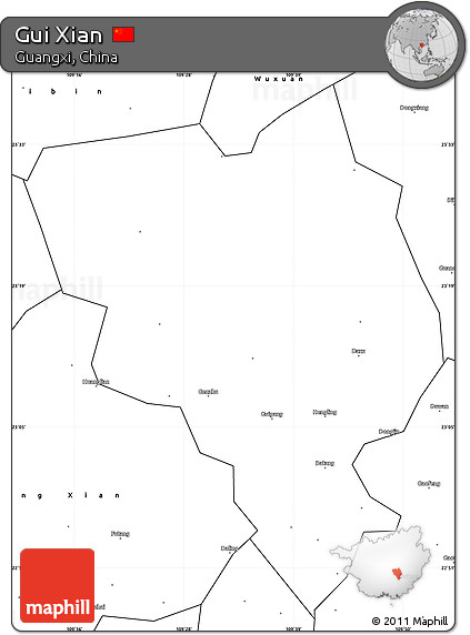 Blank Simple Map of Gui Xian