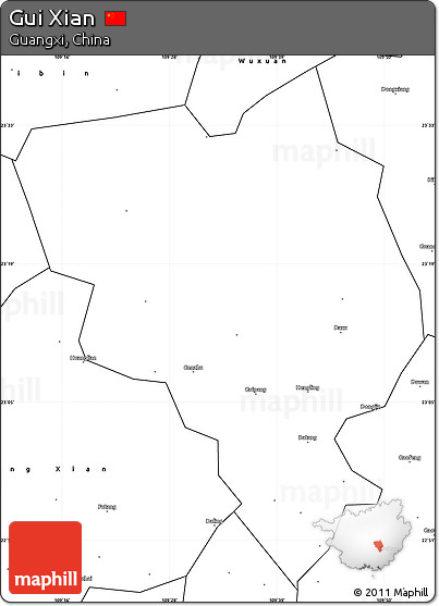 Blank Simple Map of Gui Xian